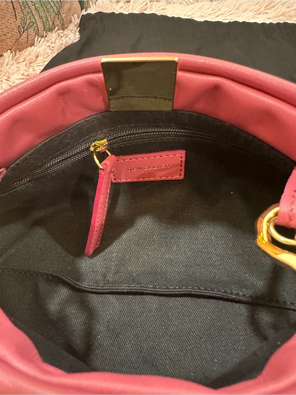 DeMellier Small Crossbody Bag in Rose Pink with Gold Chain - Picture 4 of 9